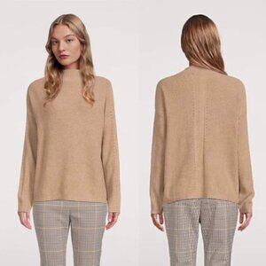 WHITE‎ + WARREN  Ribbed Mockneck Sweater Women Size Medium
